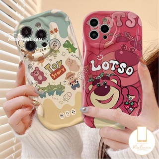 เคสโทรศัพท์มือถือนิ่ม ขอบโค้ง ลายการ์ตูน Toy Story Strawberry Bear 3D น่ารัก สําหรับ IPhone 11 14 13 12 Pro MAX 7Plus XR X XS MAX 7 6S 6 8 Plus SE 2020