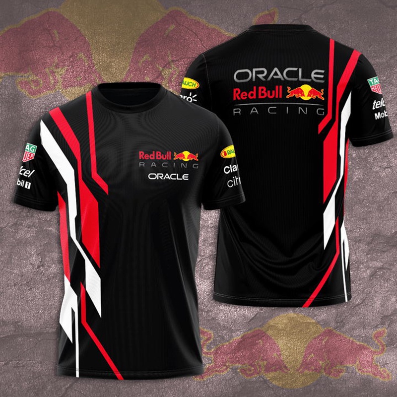 ใหม่ เสื้อยืดลําลอง แขนสั้น พิมพ์ลาย Oracle Red Bull Racing F1 Team Tag Heuer Rauch 3D แฟชั่นฤดูร้อน สําหรับผู้ชาย 2023