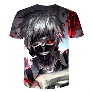 เสื้อยืด พิมพ์ลายการ์ตูนอนิเมะ Tokyo Ghoul สไตล์ญี่ปุ่น สําหรับผู้ชาย