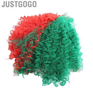 Justgogo Fluffy Wig  Cosplay Wigs High Temperature Fiber Comfortable Curly for Parties