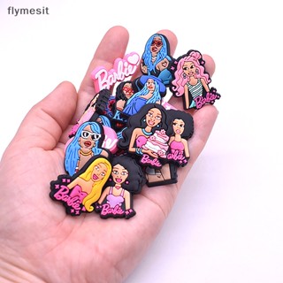 Flymesit บักเกิลติดรองเท้า ลายการ์ตูนเจ้าหญิงน่ารัก 10 ชิ้น สําหรับเด็กผู้หญิง