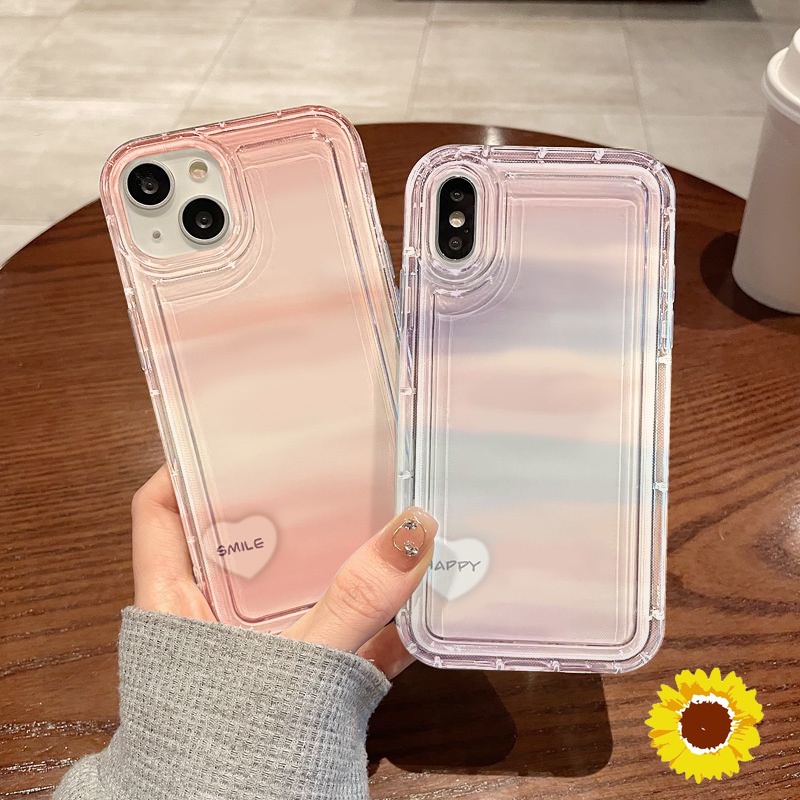 ถุงลมนิรภัยยิ้มซิลิโคนเคสโทรศัพท์สำหรับ IPhone 11 12 13 14 15 Pro Max 66s 7 8 Plus XS Max XS SE 2020 ฝาครอบป้องกัน
