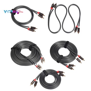 Rexlis 2 Rca to 2 Rca Male to Male Hifi Audio Cable Ofc Av สายเคเบิ้ลลําโพง สําหรับ Tv Dvd เครื่องขยายเสียงซับวูฟเฟอร์ซาวด์บาร์