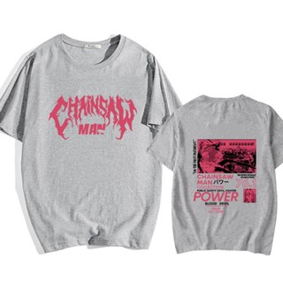 เสื้อยืด แบบนิ่ม พิมพ์ลายการ์ตูนมังงะ Chainsaw Man น่ารัก สไตล์ฮาราจูกุ