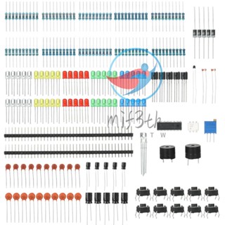 Mif) ใหม่ ชุดสตาร์ทเตอร์อิเล็กทรอนิกส์ พร้อมตัวต้านทานตัวเก็บประจุ โพเทนชิโอมิเตอร์บัซเซอร์ LED สําหรับ Arduino MEGA2560 Raspberry Pi