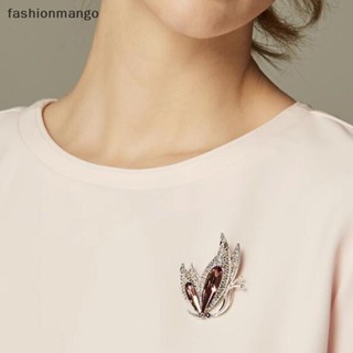 [fashionmango] เข็มกลัดคริสตัลสีม่วง รูปผีเสื้อ ประดับพลอยเทียม เครื่องประดับ สําหรับผู้หญิง พร้อมส่ง