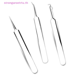Strongaroetrtu แหนบถอนสิวเสี้ยน หัวแหลม และหัวงอ สําหรับดูแลผิวหน้า