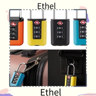 Ethel1 กุญแจล็อกรหัสผ่าน TSA 3 หลัก กันขโมย ทนทาน สีตัดกัน สําหรับเดินทาง