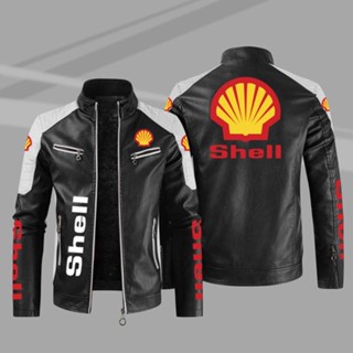 SHELL LOGO jacket windbreaker car shop custom leather long-sleeved thin rainproof jacket