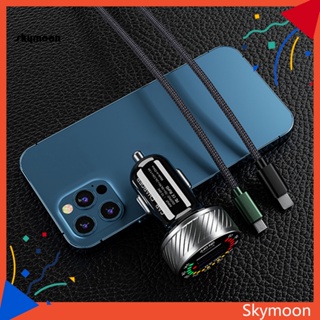 Skym* ที่ชาร์จโทรศัพท์ในรถยนต์ น้ําหนักเบา สําหรับ Van QC30 Dual USB ไฟแสดงสถานะ LED