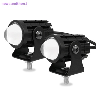 Newsandthen1 ไฟขับขี่ LED โปรเจคเตอร์เลนส์รถจักรยานยนต์ ไฟหน้ารถ ATV สกูตเตอร์ ไฟ LED สีคู่ ไฟขับรถ ไฟเสริม