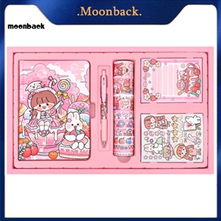 &lt;moonback&gt; ชุดสมุดโน๊ตบุ๊ค แบบพกพา ยืดหดได้ พร้อมปากกา สําหรับวัยรุ่นผู้หญิง 1 ชุด