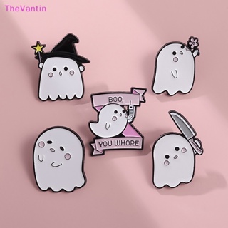 Thevantin เข็มกลัด รูปการ์ตูนผี สีขาว เครื่องประดับ ของขวัญฮาโลวีน สําหรับเด็ก