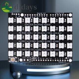 Ws2812b โมดูลแผงโคมไฟวงแหวน 5V 40-bit 5050 RGB LED สําหรับ UNO R3 [Didays.th]