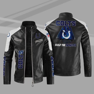 NFL Colts Rugby Team Custom Jacket Windbreaker Outdoor Sports Leather Long Sleeve Thin Rainproof Jacket