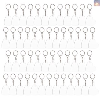 พร้อมส่ง พวงกุญแจอะคริลิคใส รูปหัวใจ 50 ชิ้น สําหรับทํางานฝีมือ DIY