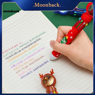 &lt;moonback&gt; ปากกาลูกลื่น พลาสติก ลายการ์ตูนเขากวาง 10 สี พับเก็บได้ สําหรับเด็ก