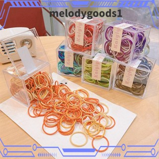 Melodygoods1 ยางรัดผม แบบยืดหยุ่น นิ่ม หลากสี สไตล์เกาหลี สําหรับเด็กเล็ก 100 ชิ้น