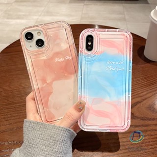 คู่เคสโทรศัพท์โปร่งใสสำหรับ Iphone 11 12 13 14 15 Pro Max XR X XS 7 6 8 Plus SE สีไล่ระดับสี อ่อนนุ่มกันกระแทกเปลือก