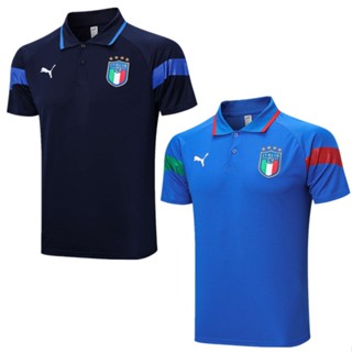 เสื้อโปโลแขนสั้น ลายทีมชาติฟุตบอล Italy Jersey 22-23 ชุดเยือน สําหรับผู้ชาย