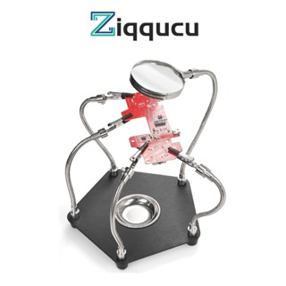 Ziqqucu บอร์ดแม่เหล็ก PCB พร้อมไฟขยาย LED 3 เท่า สําหรับซ่อมแซมบัดกรี
