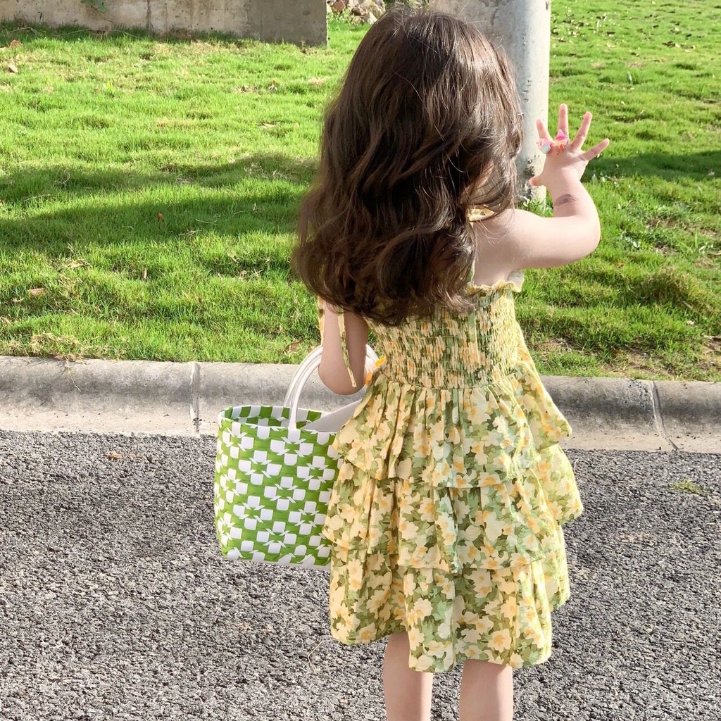 PRETTY BABY🧸พร้อมส่ง🧸ชุดเดรสเด็ก ชุดเดรสสายเดี่ยว ชุดกระโปรงเด็ก สําหรับเด็กผู้หญิง (675)