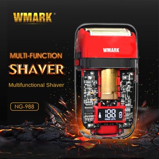 Wmark ใหม่ NG-988 ที่โกนหนวดไฟฟ้า ชุบไทเทเนียม แบบใส ชาร์จ USB สําหรับผู้ชาย