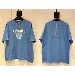 Lifework เสื้อยืดลําลอง แขนสั้น พิมพ์ลายลูกสุนัข แฟชั่นสําหรับทุกเพศ