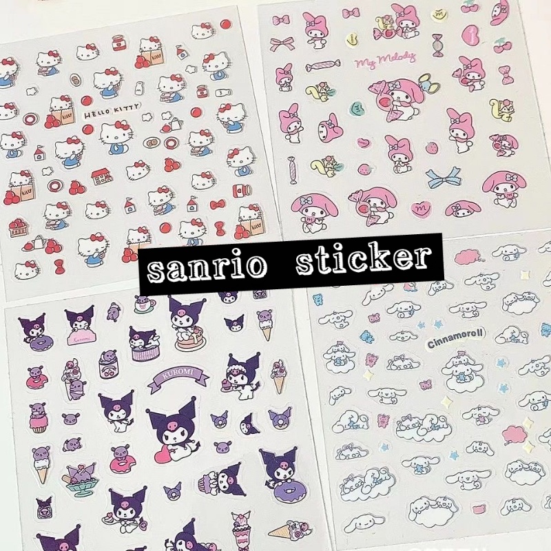 SANRIO สติกเกอร์ PVC ใส ลายการ์ตูนซานริโอ้น่ารัก กันน้ํา สําหรับตกแต่งสมุดโน้ต คอมพิวเตอร์ โทรศัพท์มือถือ DIY