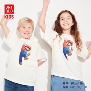 Uniqlo เสื้อยืดแขนสั้น พิมพ์ลายภาพยนตร์ Mario brothers UT สําหรับเด็กผู้ชาย และเด็กผู้หญิง