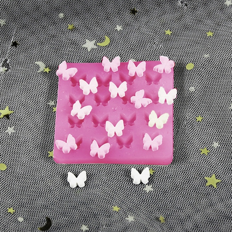 แม่พิมพ์ซิลิโคนลายผีเสื้อสีชมพู ใช้งานได้ทั้งพิมพ์ช็อกโกแลตและทำงานฝีมือ ไม่ติดเนื้อวัสดุ