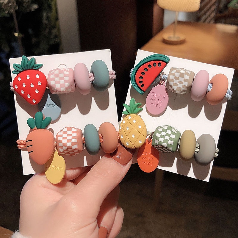 ยางรัดผมผล ไม้วินเทจ เชือกมัดผม แฟชั่น น่ารัก ยางมัดผม ยางรัดผม Hair Ropes [ร้านไทย เตรียมจัดส่งสินค้า]