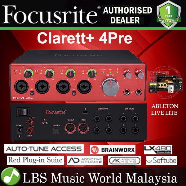 Focusrite Claret+ 4Pre 18 In and 8 Out USB C Audio Interface For Complete Creator (Clarett + 4 Pre)