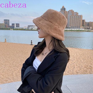 Cabeza หมวกบัคเก็ตแต่งขนเฟอให้ความอบอุ่นสําหรับผู้หญิง