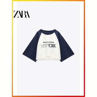 Zara ใหม่ เสื้อยืด พิมพ์ลาย สําหรับผู้หญิง 5643321 060