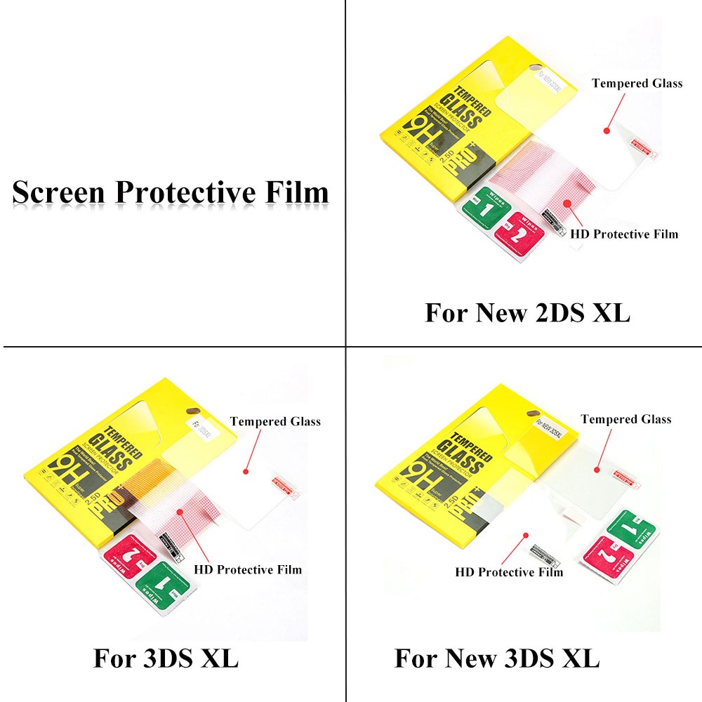 ใหม่ ฟิล์มกระจกนิรภัยกันรอยหน้าจอ ด้านล่าง สําหรับ 2DS XL 3DS XL 3DS XL