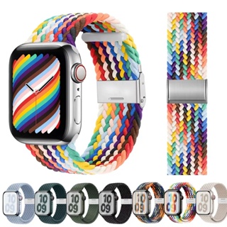 สายนาฬิกาข้อมือไนล่อนถัก หลากสี สําหรับ IWatch woven Watch Band 44 มม. 40 มม. 45 มม. 41 มม. 42 มม. 49 มม. IWatch Ultra Series 3 Se 6 7 8