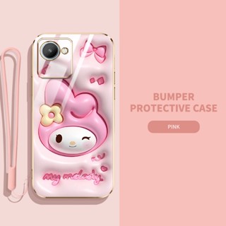 เคสโทรศัพท์มือถือ ซิลิโคนนิ่ม TPU ลายการ์ตูนกระต่าย ไดโนเสาร์ 3D พร้อมสายคล้อง สําหรับ OPPO Realme C30 C30S Realme Narzo 50i Prime