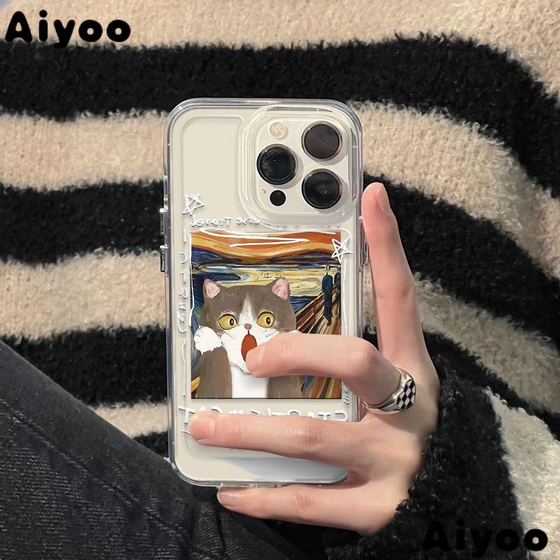 เคสโทรศัพท์มือถือ กันกระแทก กันฝุ่น ลายกราฟฟิตี้แมว สําหรับ Iphone 8 7 14 promax 11xrs 12plus 13 8QF8