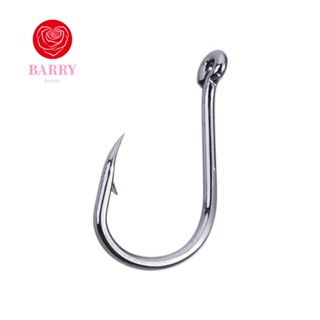 BARRY Tackle Fishing Hooks Single Circle Jig Hook Fishhooks Sea Fishing Barbed 50pcs High Carbon Steel Fishing Accessories Fishinghook Carp Hook