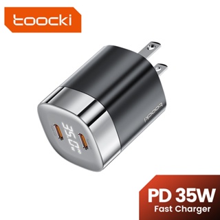 Toocki 35W GaN จอแสดงผลดิจิทัล พอร์ตคู่ USB Typ C ที่ชาร์จเดินทาง PPS PD QC3.0 สําหรับ Samsung USB C ชาร์จเร็ว