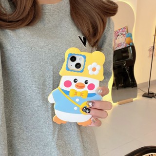 เคสโทรศัพท์มือถือ ซิลิโคน ลายการ์ตูนเป็ด 3D สําหรับ iPhone 14Pro 11 12 12Pro 12promax 13 13Pro 13promax 14 14promax 13