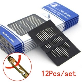 12Pcs Sewing Needle Blind Needles/Elderly Needle-Side Hole Stainless Steel Clothing Sewing Tool