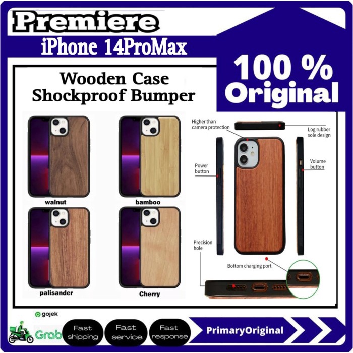 IPhone 14 Pro Max PREMIERE เคสไม้จริง กันชนกันกระแทก