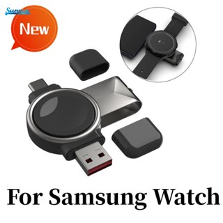 2-in-1 อะแดปเตอร์ชาร์จไร้สาย ABS น้ําหนักเบา 40 42 44 46 มม. แบบพกพา สําหรับ Samsung Galaxy Watch 5Pro 5 4 3 Active 1 2