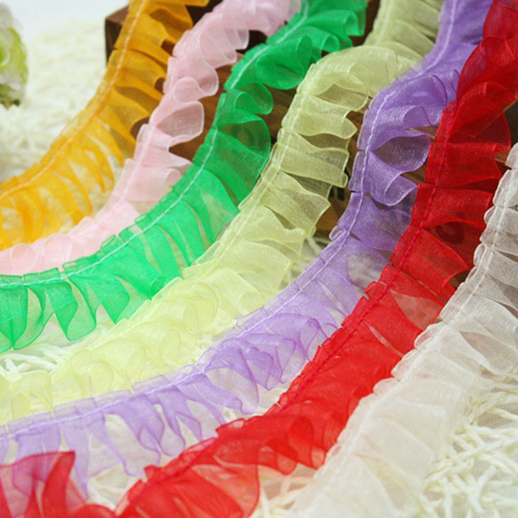 【1 หลา】ริบบิ้นลูกไม้ หลากสี สําหรับตกแต่งเสื้อผ้า DIY