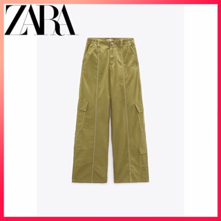 Zara ใหม่ TRF กางเกงร่ม เอวกลาง สําหรับผู้หญิง