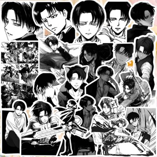 64 ชิ้น / ชุด ❉ Attack on Titan - Levi·Ackerman . สติกเกอร์คลาสสิก สีดํา และสีขาว Series 01 ❉ สติกเกอร์ Doodle แฟชั่น กันน้ํา DIY