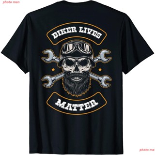 【hot tshirts】ราคาต่ำสุด!!ผู้ชาย เสื้อยืด Biker Lives Matter, Motorcycle Quotes with Skull T-Shirt tshirts ผู้ชายS-3XL202