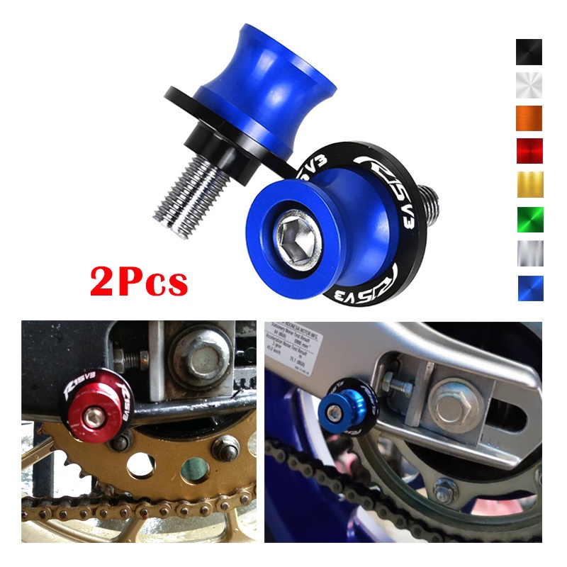 REALZION สําหรับ Yamaha Yzf R15 V3 R15V3 2019 2020 2021 Swingarm Slider Spools M6 สกรูโลโก้รถจักรยานยนต์อุปกรณ์เสริม 6 มม.2 ชิ้น
